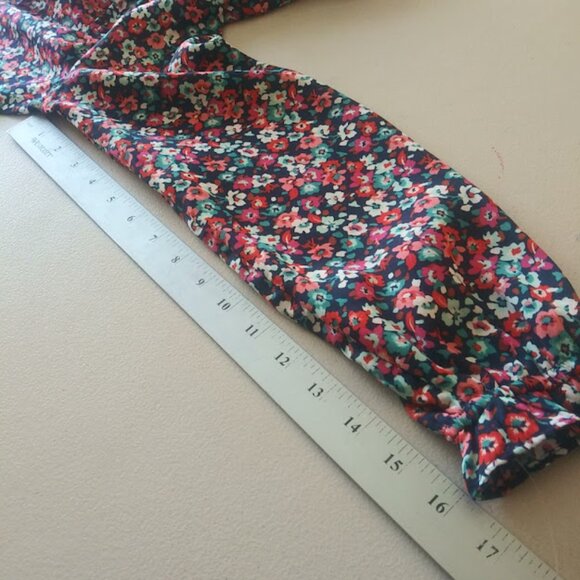 Croft & Barrow multicolored floral women's size PXS long sleeve blouse - Picture 9 of 15